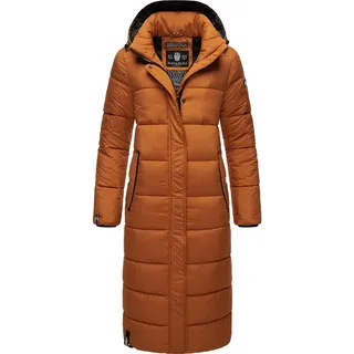 Navahoo Damen, Wintermantel warmer Steppmantel lang mit abnehmbarer Kapuze Isalie Rusty Cinnamon Gr. XL - XL