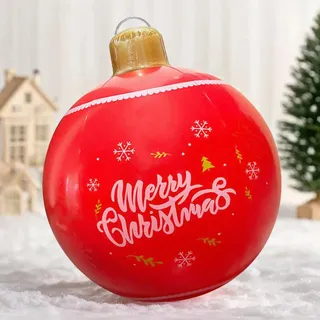 weihnachtskugeln XXL,aufblasbare weihnachtskugeln,weihnachtsdeko Outdoor innen,aufblasbare weihnachtsdeko,Garten,groß,1 Stück(Roter Ball)