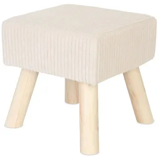Relaxdays Hocker Cord 30 x 30 x 30 cm Beige