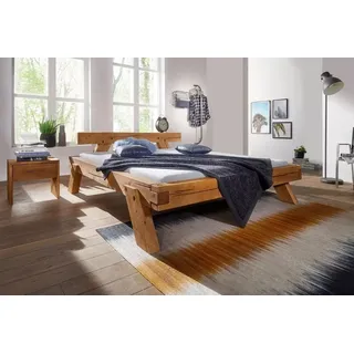 Balkenbett Bett Doppelbett Massivholz 180x200cm Fichte honig gebeizt NEU OVP!!!