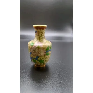 China Handgemachte Cloisonné Verziert mit farbenfrohen Messing Emaille Blumen 5,5x3,5cm A2-3
