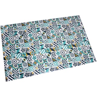 DRW Rechteckiger Teppich aus Vinylschaum und PVC, quadratisch, 120 x 195 cm