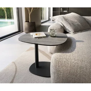 DELIFE Couchtisch Edge, Boot 60x60 cm Keramik Beton Grau Eleny Metall Schwarz grau 60 cm x 43 cm x 60 cm