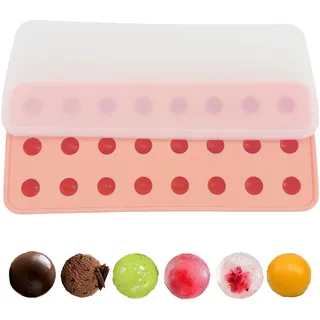 duoyif Silikonform Kugel Mit Deckel, Ø 22 mm 24 Löcher BPA-frei Kleine Kugelform, Mini Schokoladen Kugeln Backform Pralinenform Sphere, Silikonform Für Schokolade Eiskugeln Bonbons (rosa, Ø2,2cm)