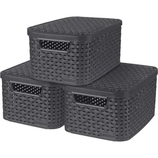 Curver Aufbewahrungsbox STYLE 3 x 7 l 3-tlg. grau