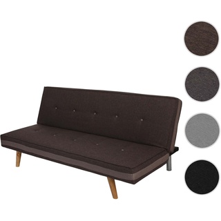 3er-Sofa Herstal, Couch Schlafsofa G√§stebett Bettsofa 177cm ~ Textil, braun