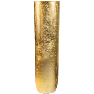 Vivanno Bodenvase Solerio - Fiberglas Pflanzgefäß Gold Hochglanz 33x120 cm