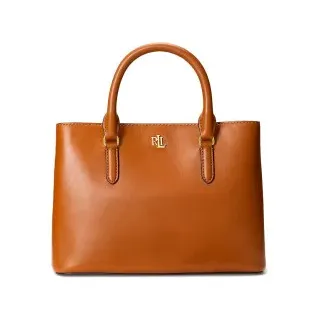 Lauren Ralph Lauren für Damen. 431876725005 Leder Satchel Tasche Marcy braun (OSFA), Lässig, Klassisch