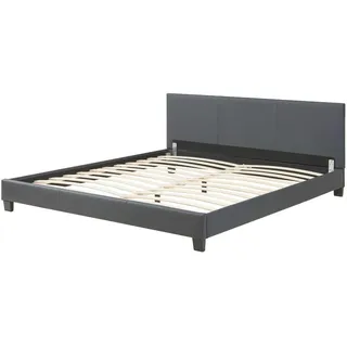 Corium Modernes Kunstlederbett Dunkelgrau