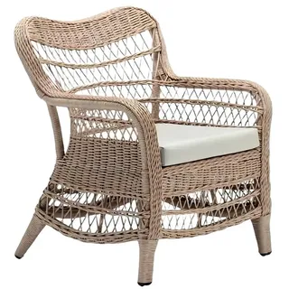 JVmoebel Gartensessel Luxuriöser Rattan-Sessel mit bequemen Polstern für Terrasse und Garten (Sessel), Made in Europa beige