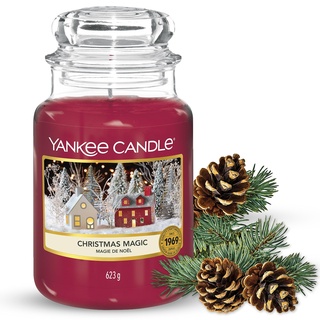 Yankee Candle Duftkerze im Glas (Große Kerze im Glas) | Christmas Magic | Brenndauer bis zu 150 Stunden