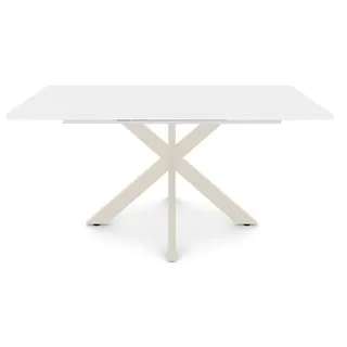 Mäusbacher Esstisch mit Auszug Vitrum 160/210 x 90 cm Glas Weiß 160