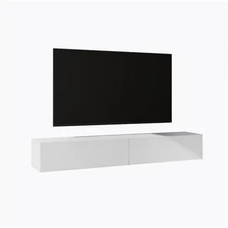 doporro F02 TV-Lowboard 200 cm Weiß Holz