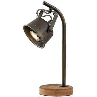Lindby Tischlampe 'Rubinjo' (Retro, Vintage, Antik) aus Holz u.a. für Wohnzimmer & Esszimmer (1 flammig, GU10) - Tischleuchte, Schreibtischlampe, Nachttischlampe, Wohnzimmerlampe