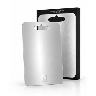 TiMark Titan Schneidebrett - Antibakterielles und 100% hygienisches Material inkl. Geschenkverpackung - Bedenkenloses Schneiden aller Lebensmittel (für Hobby- und Profiköche)