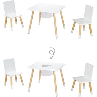 roba® Kindersitzgruppe Sitzgruppe mit Aufbewahrungsnetz, weiß, aus Holz weiß