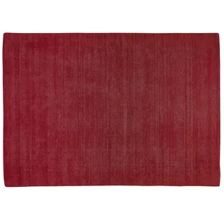 Handweb-Teppich  Idaho , rot , Wolle , Maße (cm): B: 140