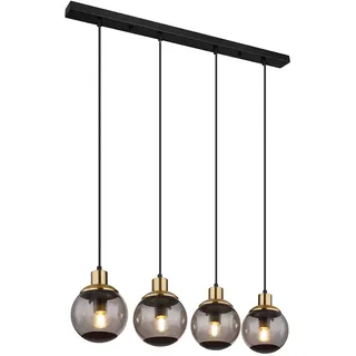 GLOBO Rauchglas 4-flg. 75 cm modern schwarz messing