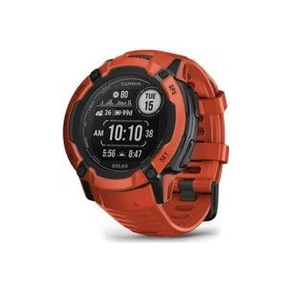 Garmin Instinct 2X Solar - 50 mm - fiber-reinforced polymer - intelligente Uhr mit Band - Handgelenkgröße: 145-228 mm - einfarbig - 64MB - Bluetooth, ANT+ - 67 g - Flame Red (010-02805-01)