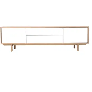 miliboo SID TV-Möbel Lowboard 180 cm Weiß Holz
