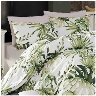 Traumschlaf Renforcé Floral Grün 155 x 220 cm + 80 x 80 cm