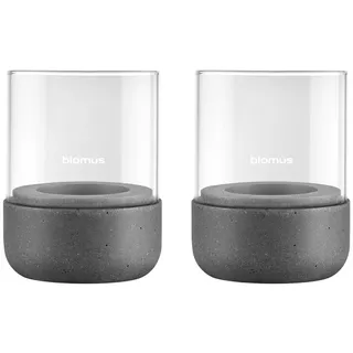 BLOMUS Windlicht Calma Glas Grau
