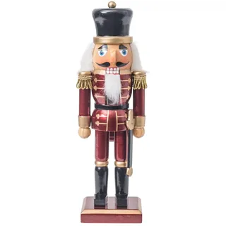 OBC-Kunsthandwerk Nussknacker Kunsthandwerks-Stil Soldat mit Schwert rot / 27 cm/weihnachtlicher Nussknacker/handbemalte Deko Figur aus Holz/weihnachtlich dekorieren