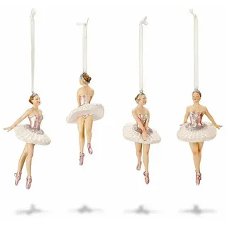 Loberon Figur 4er Set Tadley, weiß/rosa
