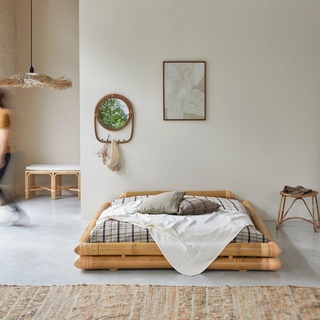 Futonbett aus Bambus für 160x200 Matratzen Schlafzimmer Bett 2 Personen