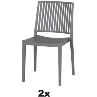 Siena Garden Stapelstuhl-Set Lane 2-teilig Grau