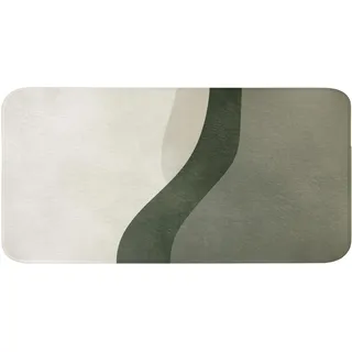 BADEMATTE Japandi - Grün - Abstrakt - Modern Badezimmerteppich 120x60 cm