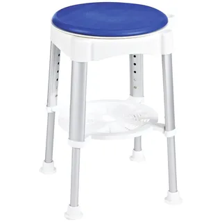 Maximex Duschhocker blau, rutschfest, 7-fach höhenverstellbar, Tragkraft bis 150 kg