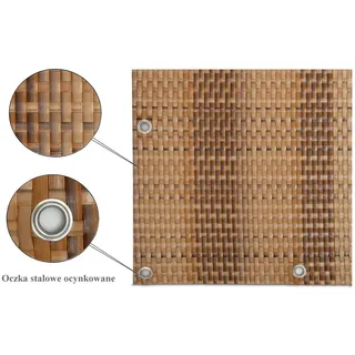 Progresja Polyrattan Balkonsichtschutz mit Metallösen - Stroh 0,9m x 5m