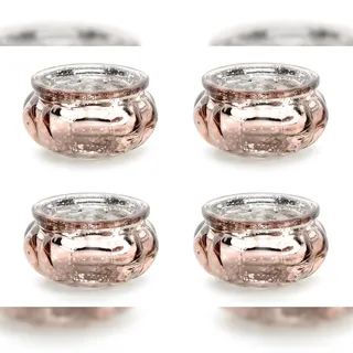 Partydeco Windlicht 4er Set Glas Roségold