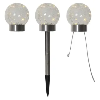 STAR TRADING LED Pollerleuchte LED Solar Kugel 3in1 Balkonleuchte Tischlampe Wegleuchte Sensor D:12cm, LED Classic, warmweiß (2100K bis 3000K)