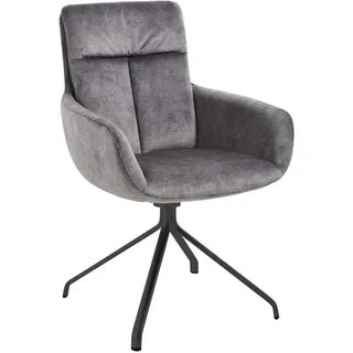 Venjakob Armlehnstuhl, Anthrazit, Metall, Textil, Stativgestell, 61x90x64 cm, Goldenes M, Made in Germany, Dgm, Lederauswahl, Stoffauswahl, Sitzfläche 360° drehbar, Gestellauswahl, automatische Rückholfunktion, Esszimmer, Stühle, Esszimmerstühle, Armlehnenstühle
