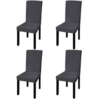 furnicato Stuhlhusse Stuhlhussen Anthrazit für Stühle bis 55 cm Höhe, 4er Set schwarz