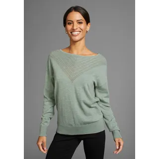LAURA SCOTT Rundhalspullover Grün 44