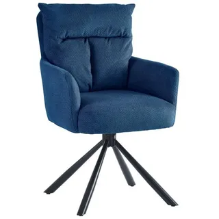 Polsterstuhl Esszimmerstuhl Stuhl Wohnzimmerstuhl drehbar 1VPE Blau Schwarz