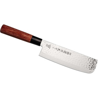 Tsubazo Japanisches Kochmesser Nakiri, Küchenmesser, Braun, Silber