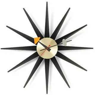 Vitra Wanduhr Sunburst Clock schwarz/Messing, Designer George Nelson