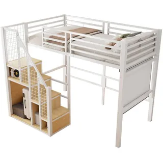 Okwish Hochbett 90 x 200 cm Metall weiß