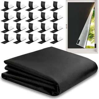 Verdunkelungsrollo Ohne Bohren, 300 X 150 Cm, Stoffrollo Mit Selbstklebendem Klettverschluss, Für Dachfenster Und Frei Zugeschnittene Türen -