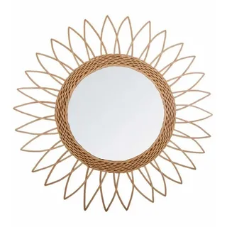 Atmosphera Créateur d'intérieur Wandspiegel Wandspiegel SONNE, Ø 50 cm, Rattan, braun, aus Rattan