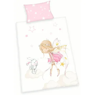 Herding Little Fairy Bettwäsche MADE IN GREEN 40x60 cm - 100x135 cm mit leichtläufigem Reißverschluss, 100% Baumwolle/Renforcé, Pink