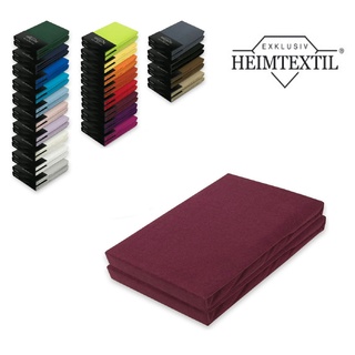 EXKLUSIV HEIMTEXTIL Doppelpack Jersey Spannbettlaken Premium Bordeaux 60 x 120 - 70 x 140 cm
