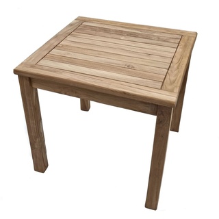 Teak Holz Beistelltisch - 50 cm - Sofa Couch Garten Blumen Deko Tisch Massiv