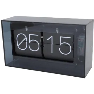 SIXRUN Mechanische Flip Clock, Retro Flip Down Clock, 24 Stunden Batteriebetriebene Flip Uhr für Familie Büro Schreibtisch Dekoration (Black)