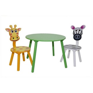 HTI-Line Kindersitzgruppe Kindertischgruppe Zebra, (Set, 3-tlg., 1 Tisch und 2 Stühle), Kinderstuhl Kindertisch Kindermöbel bunt