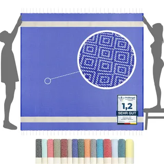 furora Holiday Strandtuch XXL 200x200 cm: Baumwolle, leicht dünn | Picknickdecke Stranddecke + Strandhandtuch Groß, Hamamtuch Saunatuch Damen Herren, Beach Towel Cotton Strandlaken, Urlaub Must Have